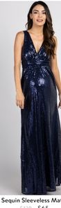 Navy Sequin Maternity Dress